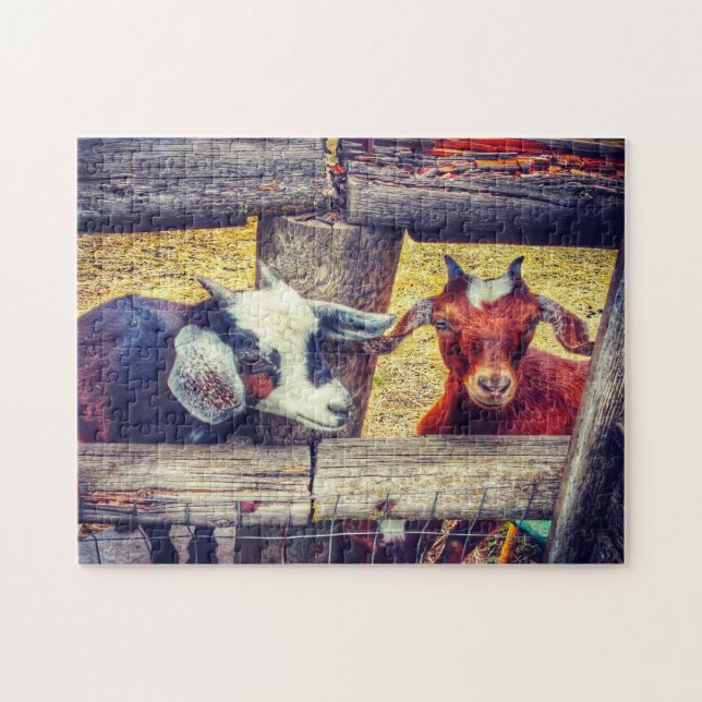 Goats Hood River Oregon. Jigsaw Puzzle (Horizontal)