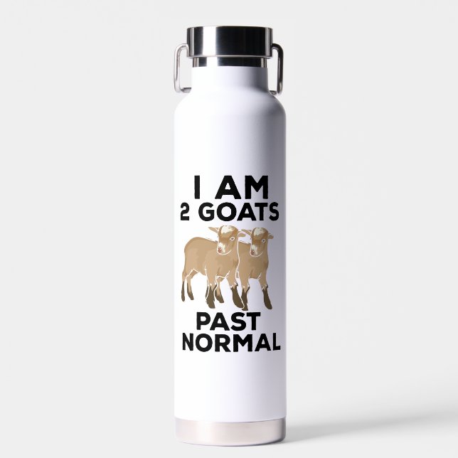 Goats - I Am 2 Goats Past Normal Water Bottle (Front)