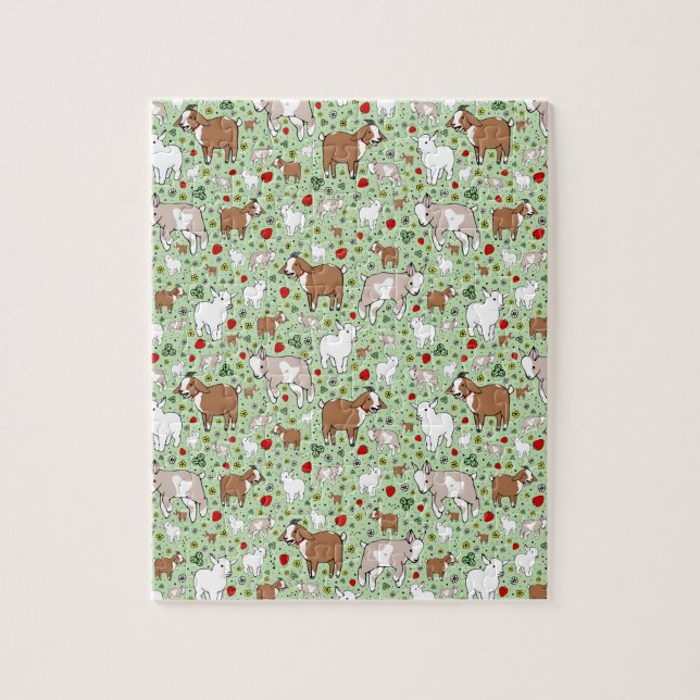 Goats in Green Jigsaw Puzzle (Vertical)