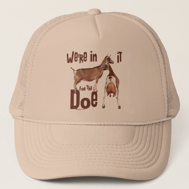 Goats In it for the Doe Dairy Goat Gifts Trucker Hat (Front)