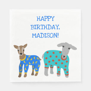Goats in Pyjamas Kids Slumber Party Napkin