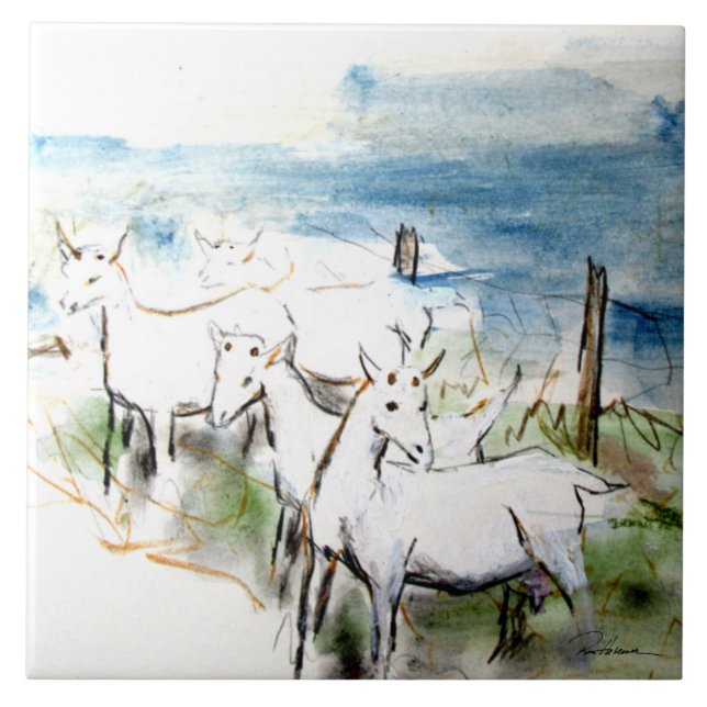 Goats in Trouble Tile (Front)