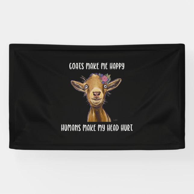 Goats Make Me Happy Goat Lover Banner (Horizontal)