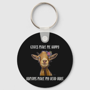 Goats Make Me Happy Goat Lover Key Ring