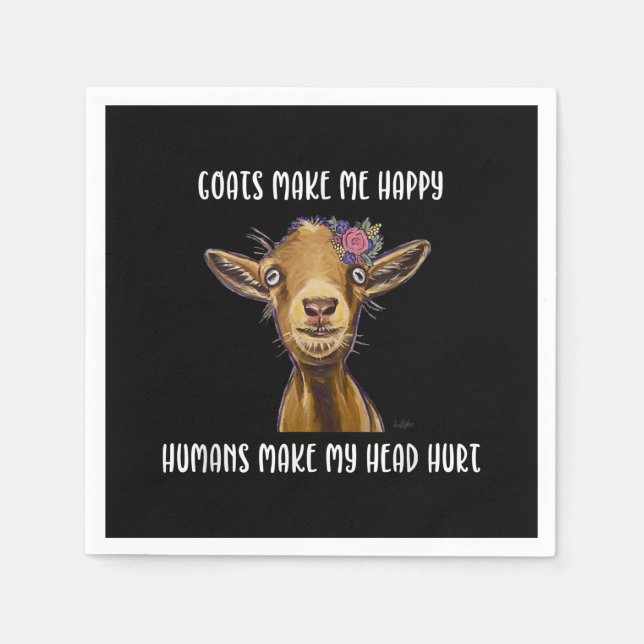 Goats Make Me Happy , Goat Lover Napkin (Front)