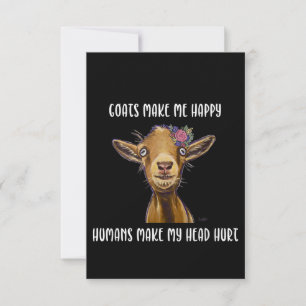 Goats Make Me Happy Goat Lover Thank You Card