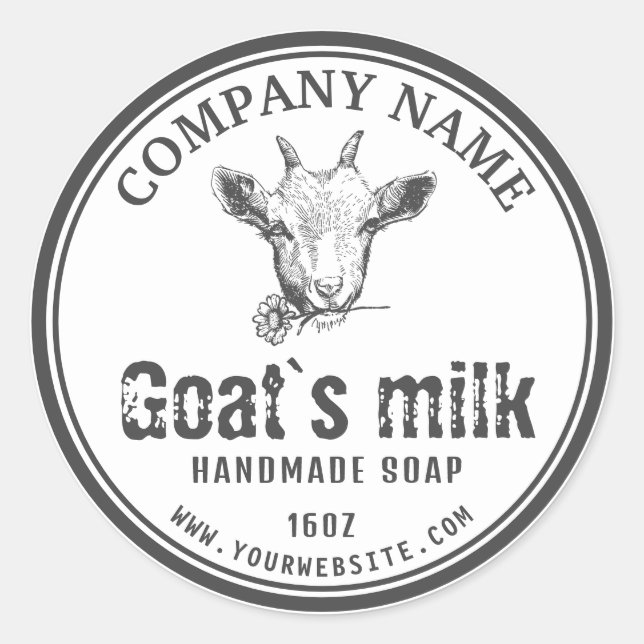 Goat's Milk Soap Label | Goat Logo (Front)