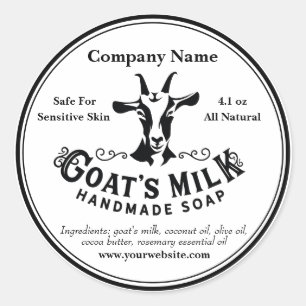 Goat's Milk Soap Sticker Round Label