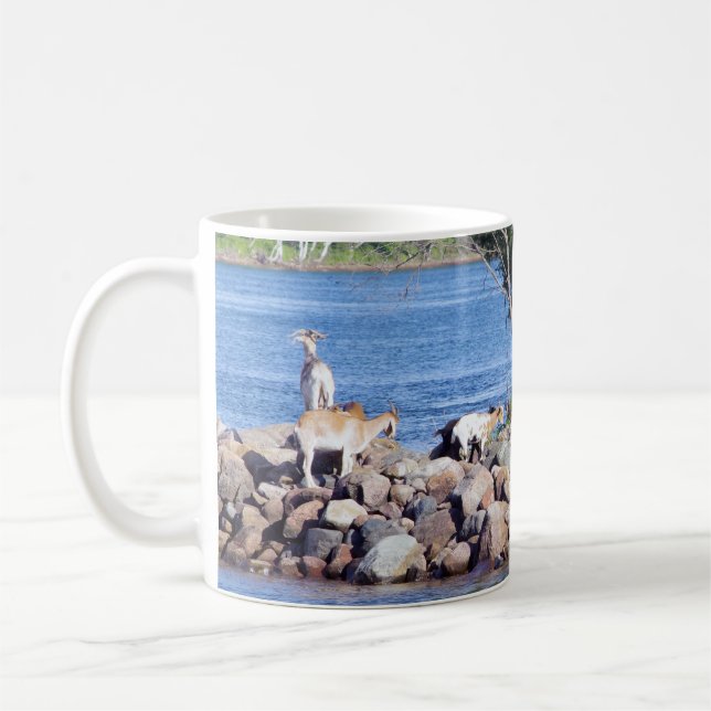 Goats on Rocks Coffee Mug (Left)