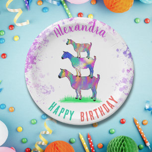 Goats Personalized Birthday Party Paper Plate