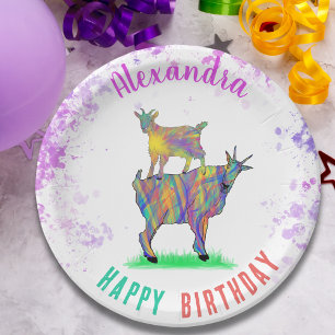 Goats Personalized Birthday Party Paper Plate