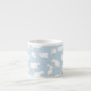Goats playing - baby blue espresso cup