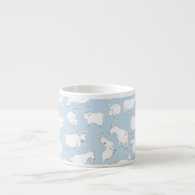 Goats playing - baby blue espresso cup (Front)