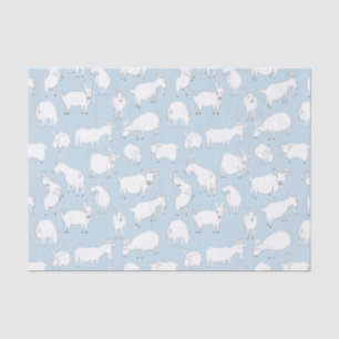 Goats playing - baby blue tissue paper