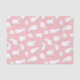Goats playing - baby pink tissue paper