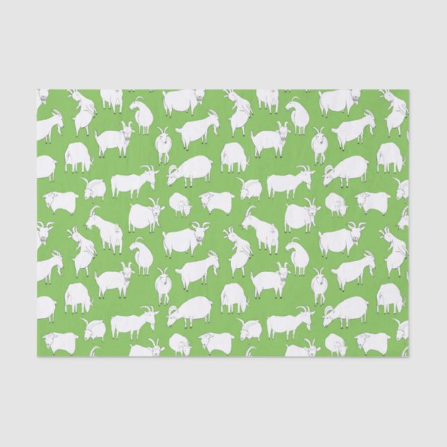 Goats Playing – Green Tissue Paper (Front)