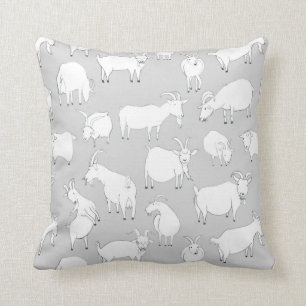 Goats playing - Grey Cushion