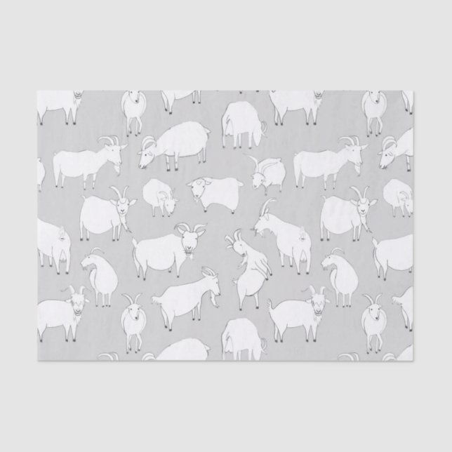 Goats playing - Grey Tissue Paper (Front)