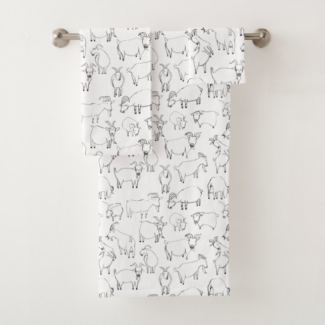 Goats Playing –  Transparent Bath Towel Set (Insitu)