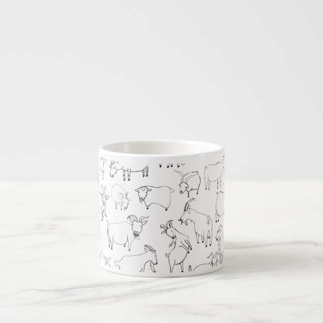 Goats Playing –  Transparent Espresso Cup (Front)