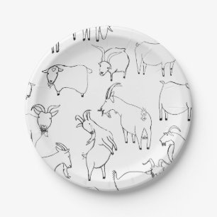 Goats Playing – Transparent Paper Plate