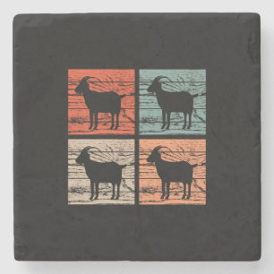 Goats Retro Stone Coaster