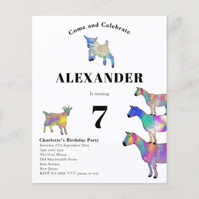 Goats Themed Birthday Party (Front)