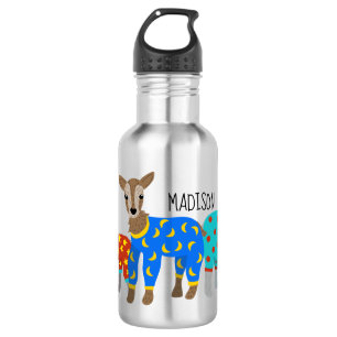 Goats Wearing Pyjamas Illustration Personalised 532 Ml Water Bottle