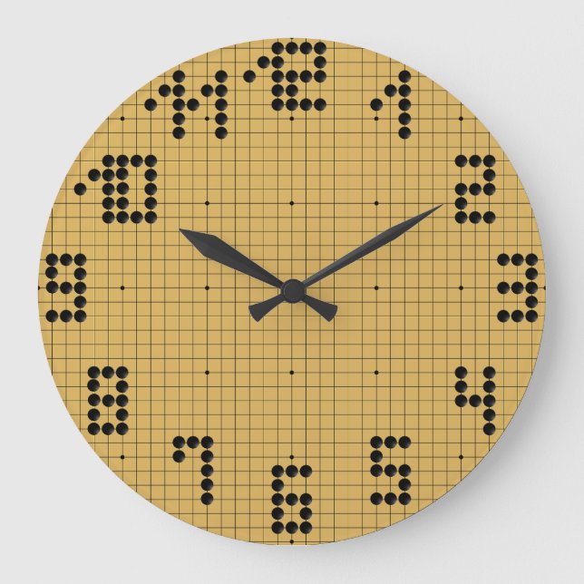 Goban Clock - Black Stones - 1-12 (Front)