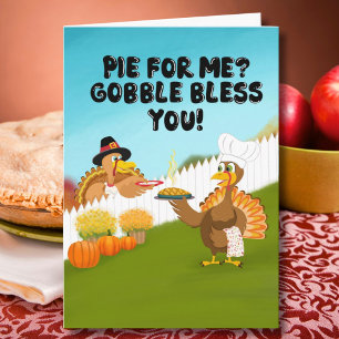 Gobble Bless You Funny Turkey's Thanksgiving Card
