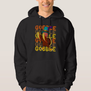 Gobble Dabbing Turkey Thanksgiving Day Pilgrim Boy Hoodie