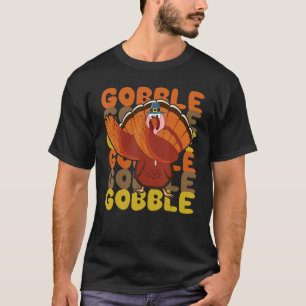 Gobble Dabbing Turkey Thanksgiving Day Pilgrim Boy T-Shirt