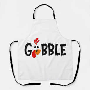 Gobble Funny Thanksgiving Turkey Feast  Apron