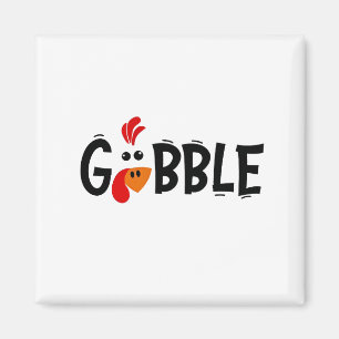 Gobble Funny Thanksgiving Turkey Feast Magnet