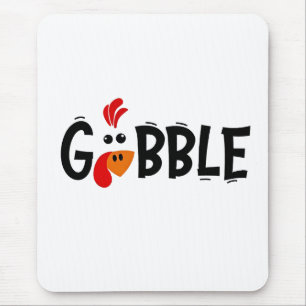 Gobble Funny Thanksgiving Turkey Feast  Mouse Mat