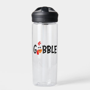 Gobble Funny Thanksgiving Turkey Feast Water Bottle