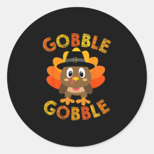 Gobble Gifts Thanksgiving Shirts Women Men Toddler Classic Round Sticker