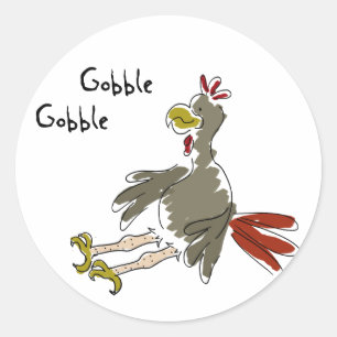 Gobble Gobble Classic Round Sticker