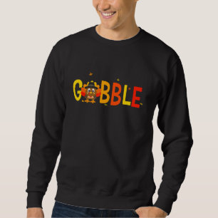 Gobble Gobble Cute Turkey Pilgrim Little Boys Than Sweatshirt