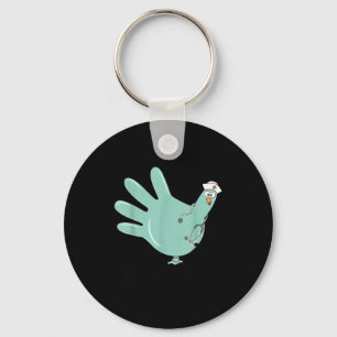 Gobble Gobble Funny Thanksgiving Nurse Humor Key Ring