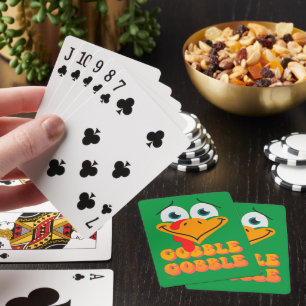 GOBBLE GOBBLE funny thanksgiving Playing Cards