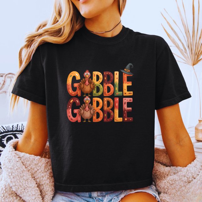 Gobble Gobble Funny Thanksgiving Turkey Cute Fall T-Shirt (Creator Uploaded)