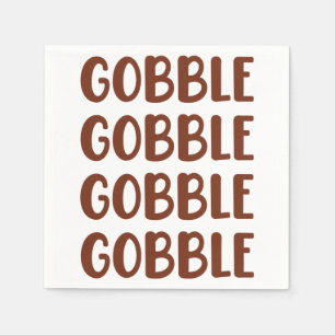 Gobble Gobble Funny Turkey Thanksgiving Gift Napkin