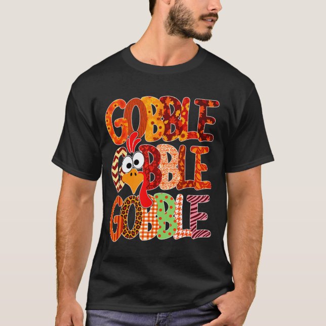 Gobble Gobble Funny Turkey Thanksgiving Women Girl T-Shirt (Front)