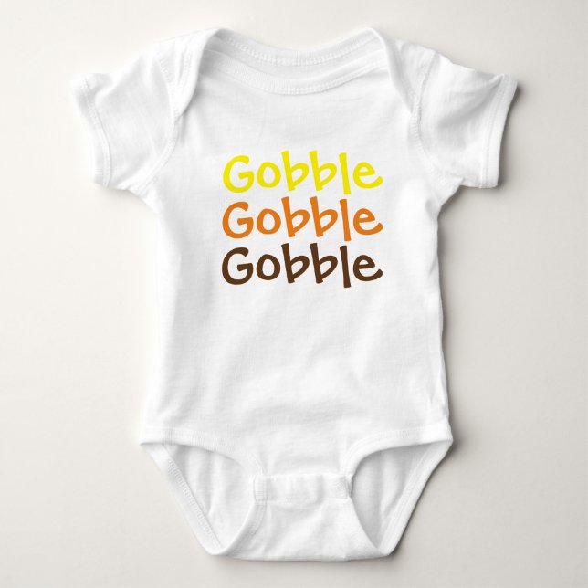 Gobble Gobble Gobble Baby Jersey Bodysuit (Front)