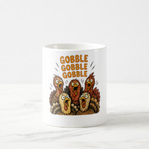Gobble Gobble Gobble Turkey Thanksgiving Design Coffee Mug