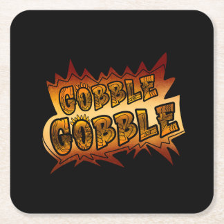 Gobble Gobble Graffiti Paper Square Paper Coaster