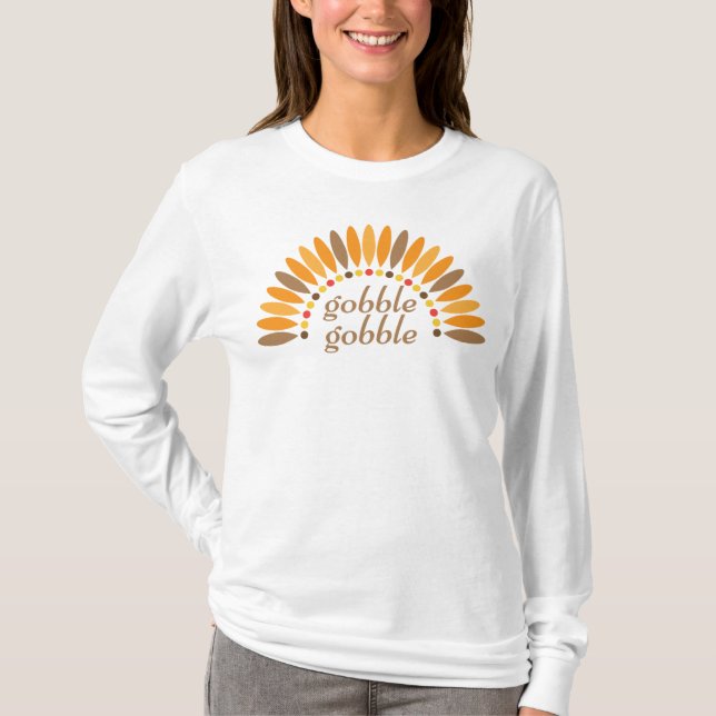 Gobble Gobble Thanksgiving Long Sleeve T-Shirt (Front)