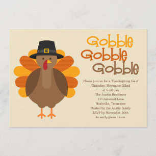 Gobble Gobble Thanksgiving Party Invitation