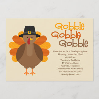 Gobble Gobble Thanksgiving Party Invitation